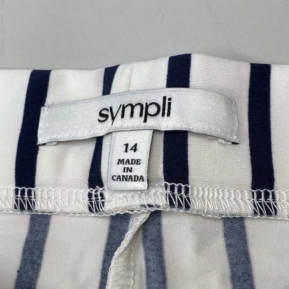 Sympli Women's Hepburn Cropped Pants Navy/White Striped Size 14 – Pull-On - Picture 4 of 6